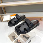 Damesandaler Syntetisk Læder | Slip-On Pasform Sommersandaler | Polstret Sål med Skridsikker Ydersål til Fritid & Hverdagsbrug | Vanero