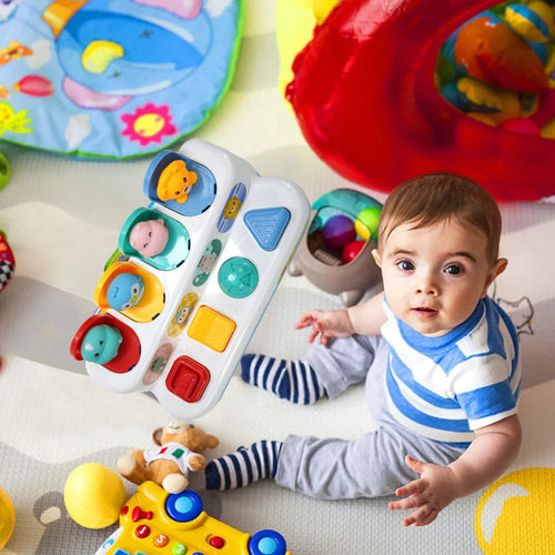 Baby Sanselegetøj Med Knapper | BPA Fri Tryklegetøj Til Finmotorik | Leg & Aktiviteter På Farten | Vanero