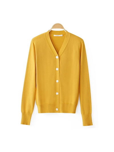 V-hals l strikket cardigan l Vanero