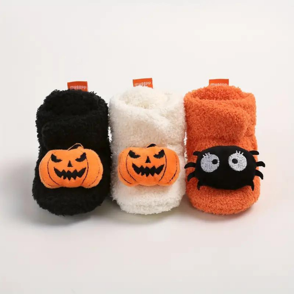 Børne Halloween Sutsko i Fleece | Ankelhøj Slip-On Med Tegneserieprint | Til Indendørs Efterår & Vinter | Vanero
