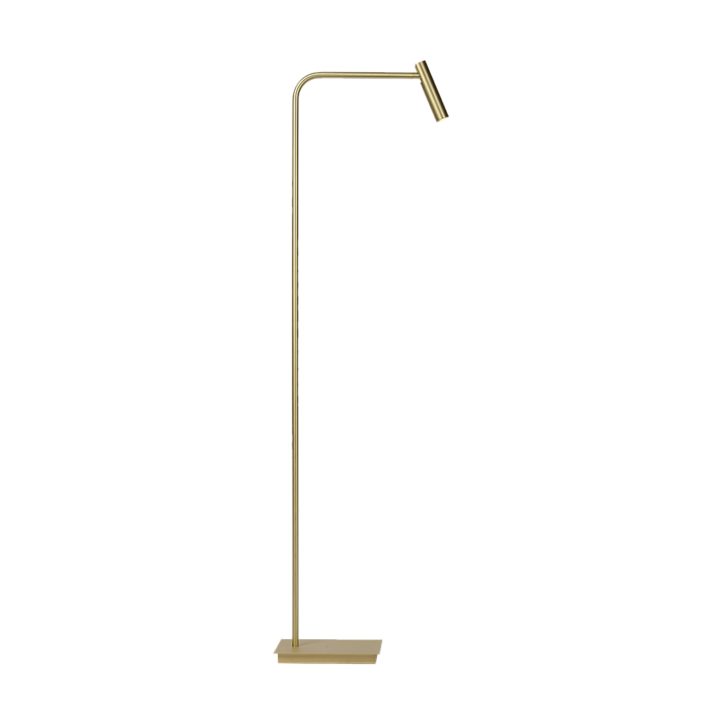 Gulvlampe Med Integreret LED Belysning | Metalkonstruktion Med Antik Messing Finish | Indendørs Læse & Stemningsbelysning | Vanero
