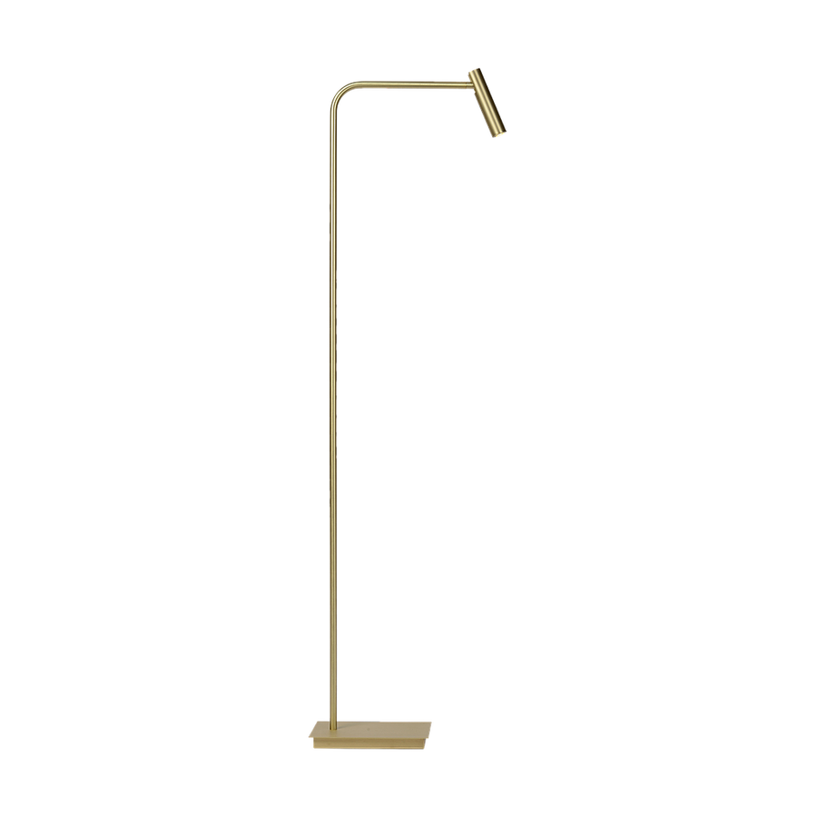 Gulvlampe Med Integreret LED Belysning | Metalkonstruktion Med Antik Messing Finish | Indendørs Læse & Stemningsbelysning | Vanero