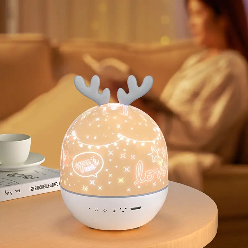 Stjerneprojektor | USB Genopladelig LED Natlampe Med Timer | Projektor Til Børneværelser | Vanero