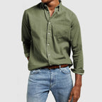 Jimmy Bomuldsblanding | Regular & Slim Fit Skjorte | Langærmet Design med Knaplukning til Hverdagsbrug & Business Casual | Vanero