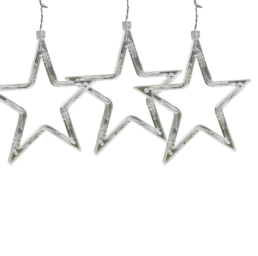 Lyskæde med 12 Stjerner | Godkendt til Inde / Ude | Vanero