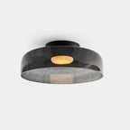 Glas Loftlampe Med Metalkonstruktion | E27 Loftbelysning Til Indendørs Brug | Fås I Ravglas Eller Klart Glas | Vanero