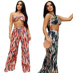 Todelt Strandsæt I Polyesterblanding | Asymmetrisk Crop Top & Maxi Nederdel | Sommerbrug Til Strand & Resort | Vanero