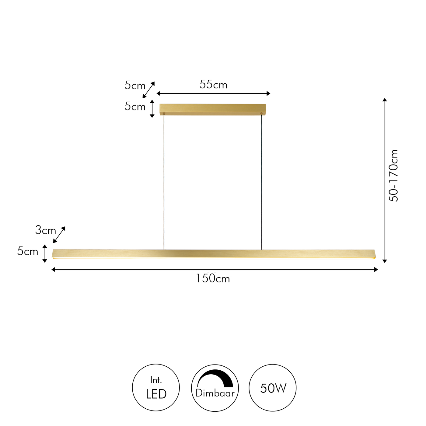 Pendant Jasmin 150 | Antik Messing | Vanero