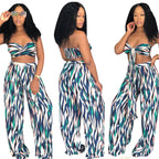 Todelt Strandsæt I Polyesterblanding | Asymmetrisk Crop Top & Maxi Nederdel | Sommerbrug Til Strand & Resort | Vanero