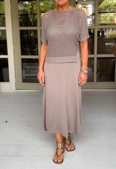 LaceFusion l kjole med seler og hul bluse i et sæt! l Vanero