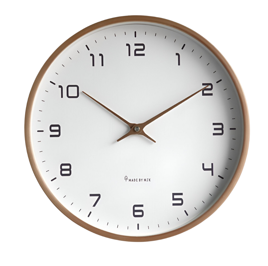 EleQuartz Uhr | Runde Wanduhr - Nordische Holz Wanduhr | Vanero