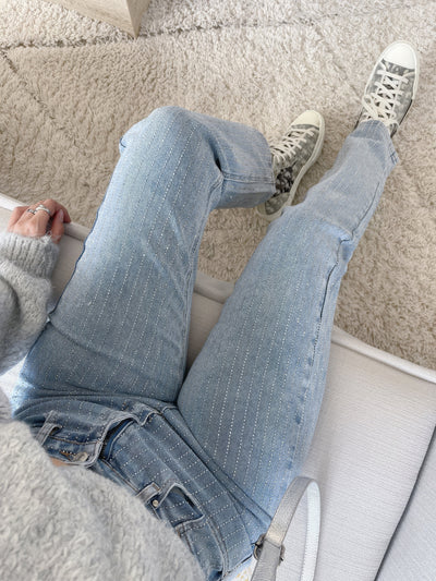 Glimmerjeans | Denim Glitter Skinnende Jeans l Vanero