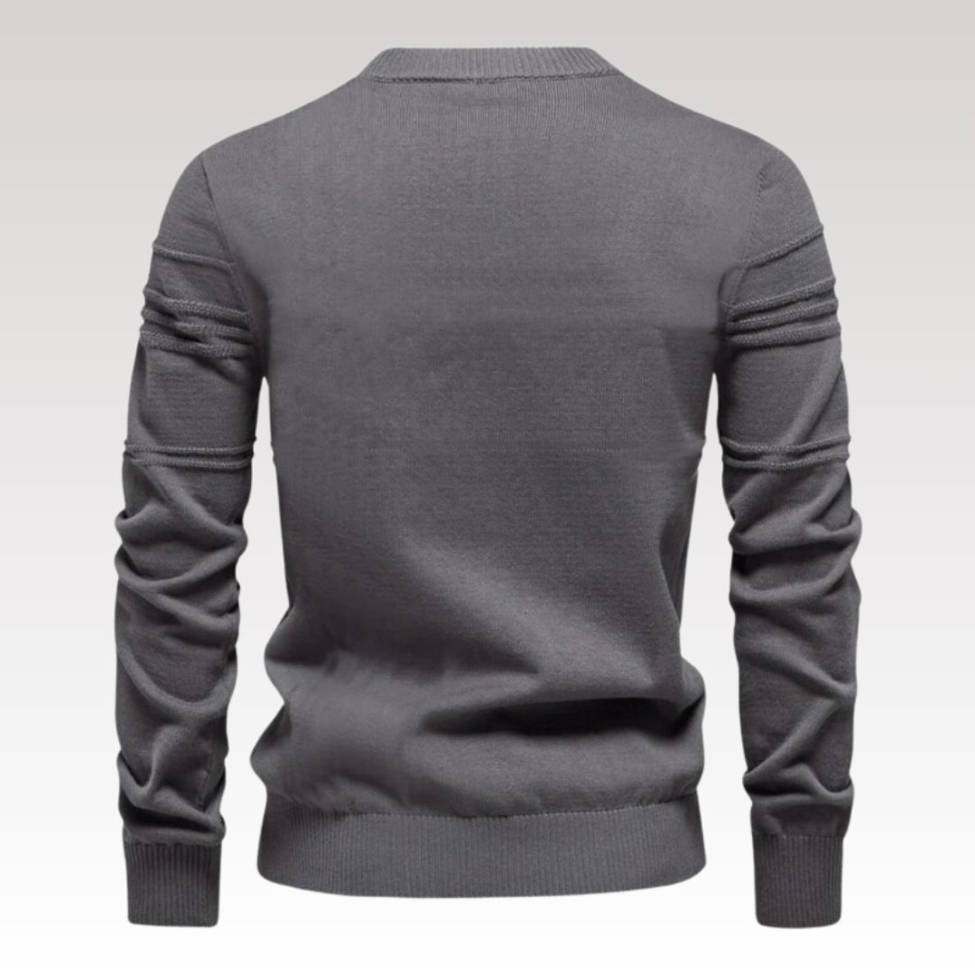 Herretrøje Strikmateriale | Regular Fit Sweater | Ternet Mønster Med Lange Ærmer til Hverdags- & Køligt Vejr Brug | Vanero