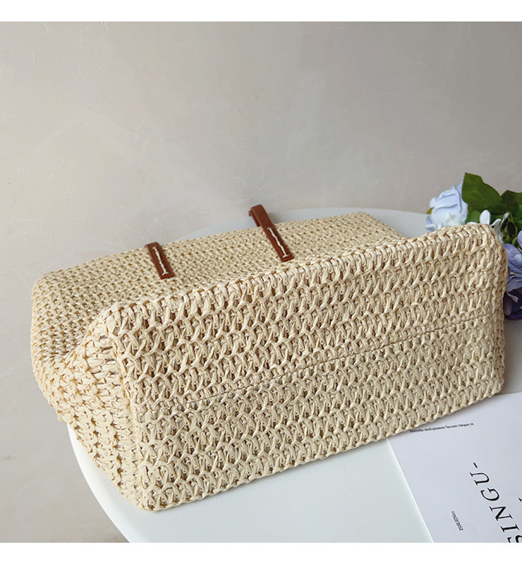 Mulepose Rattanmateriale | Standard Pasform Bæretaske | Rummeligt Flettet Design Til Hverdagsbrug Indkøb & Fritid | Vanero