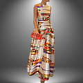 Damekjole Tekstilmateriale | Relaxed Fit Maxikjole | Geometrisk Print Design til Hverdagsbrug & Sociale Anledninger | Vanero