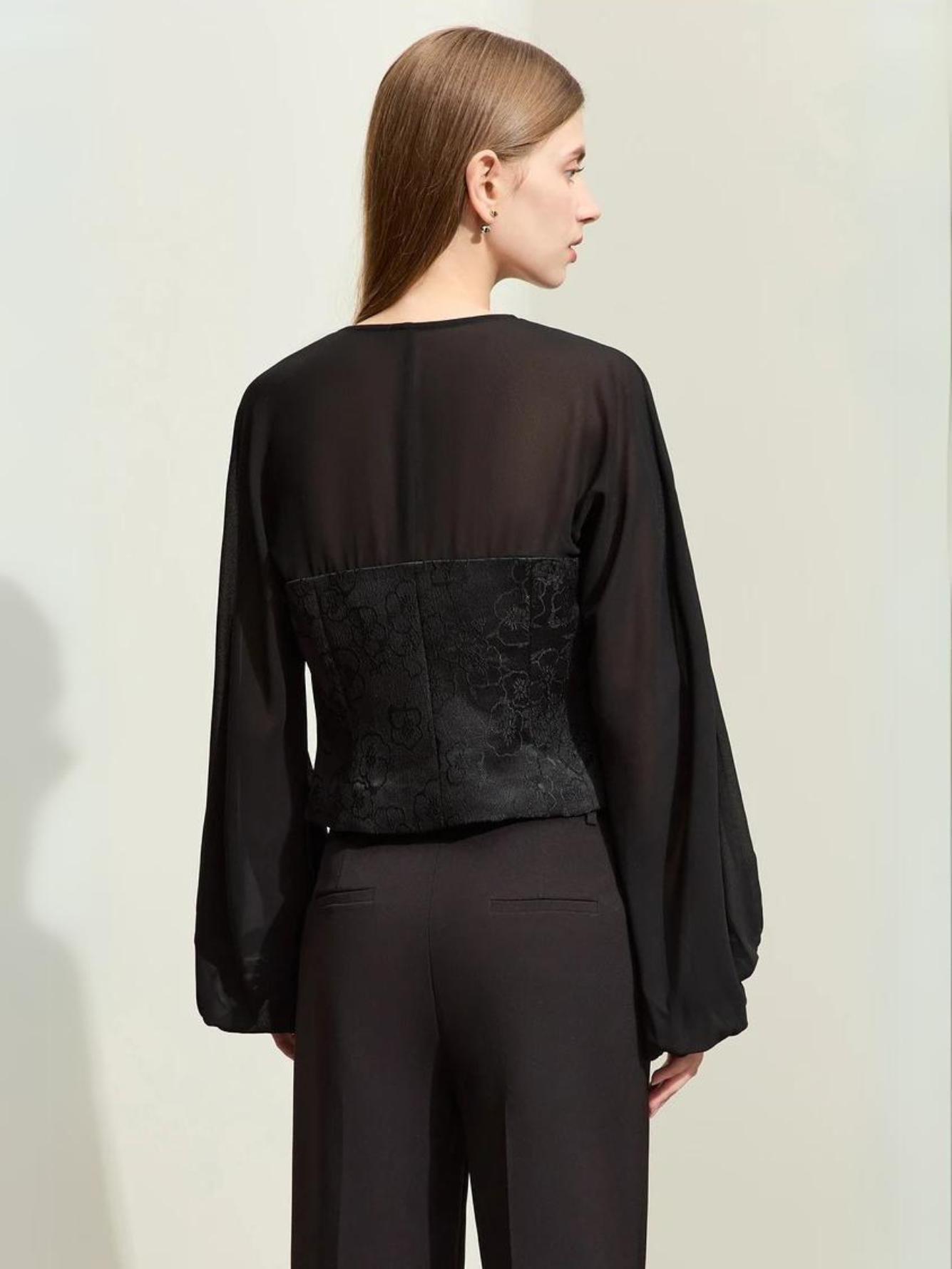 Dame Bluse Polyesterblanding | Løs Pasform Bluse Med Lanterneærmer | Let Design Til Arbejde & Hverdagsbrug | Vanero