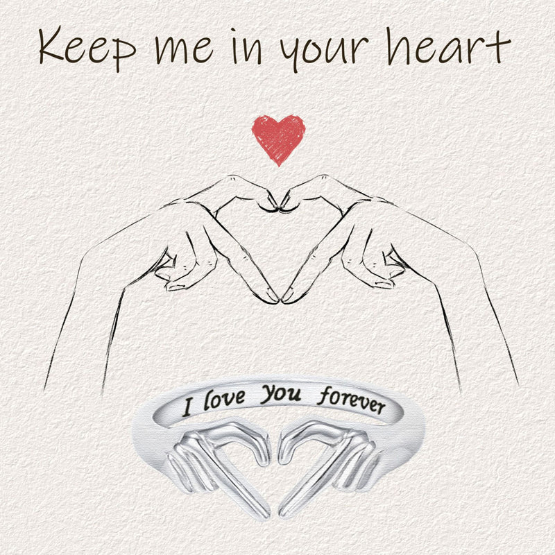 I Love You Forever Legering Konstruktion | Justerbar Ring | Graveret Tekstdesign til Hverdagsbrug & Særlige Anledninger | Vanero