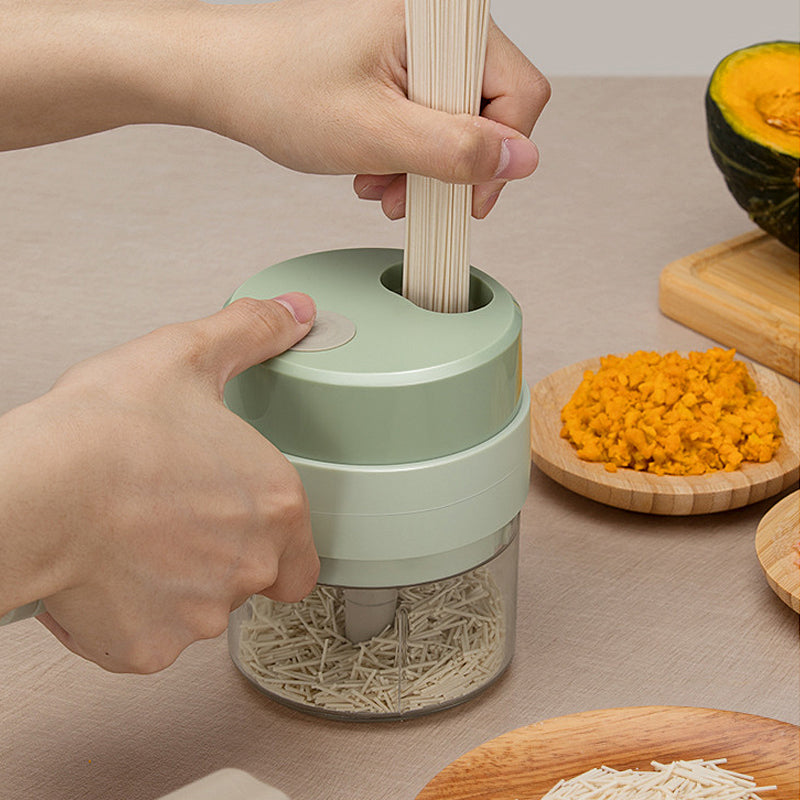 Trådløs Minihakker Med Rustfri Stålblade | USB-Genopladeligt Design På 250 ml | Tilberedning Af Grøntsager Krydderurter Og Frugt | Vanero