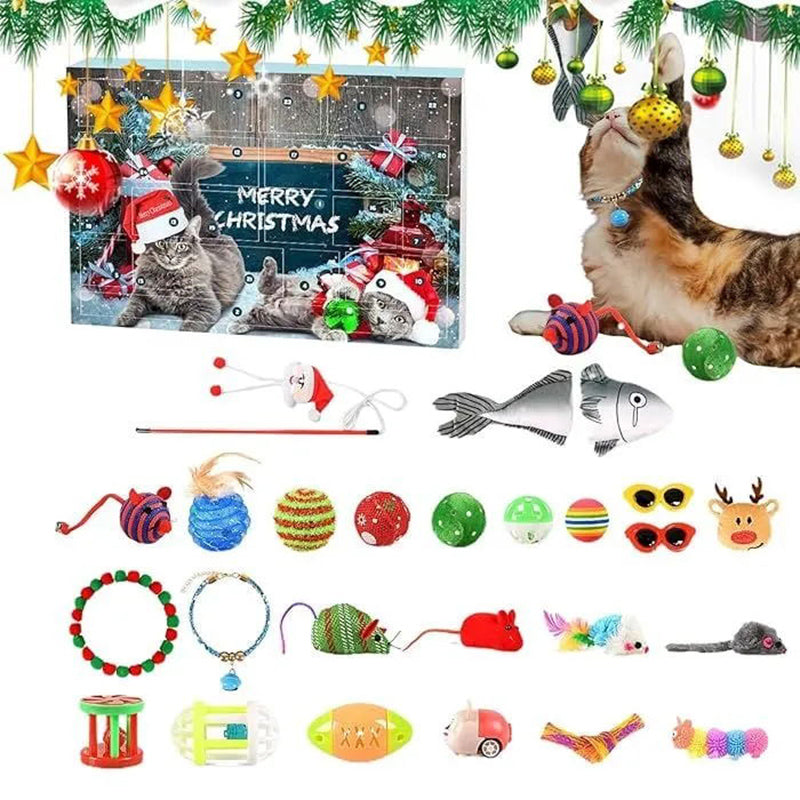 Adventskalender | 24 Kattelegetøjsoverraskelser | Jule Nedtælling til Katte Sæsonaktivitet | Vanero