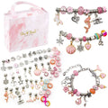 DIY Charm Armbåndssæt Sølvfarvede Komponenter | Justerbart Smykkefremstillingssæt | Perler & Charms Til Kreative Smykkeprojekter | Vanero
