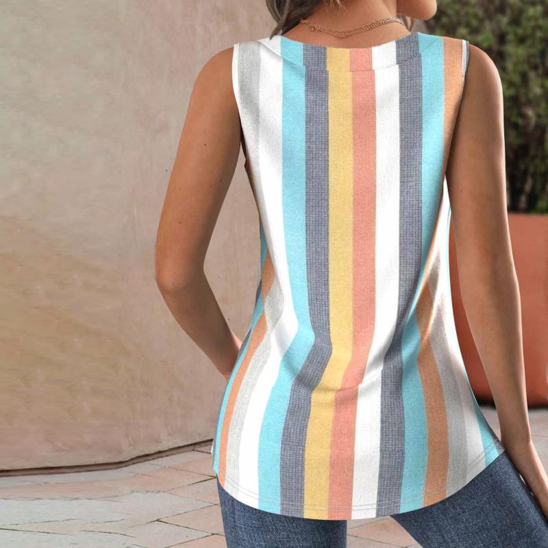 Farverig l Stribet Tanktop l Vanero