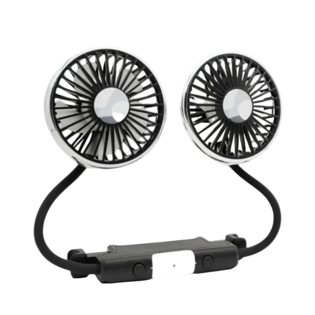 Bilventilator | Plast USB Bilventilator Med Dobbelt Rotationshoved | Justerbar Luftstrøm Til Køretøj | Vanero
