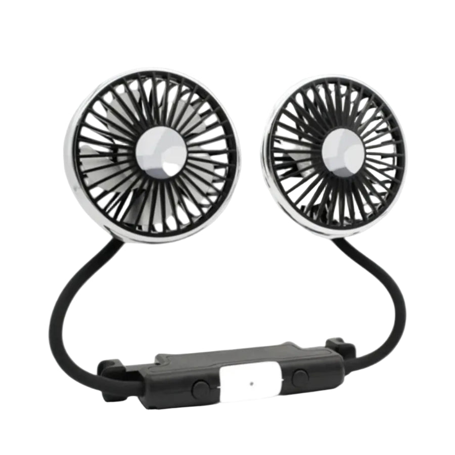 Bilventilator | Plast USB Bilventilator Med Dobbelt Rotationshoved | Justerbar Luftstrøm Til Køretøj | Vanero