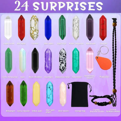 Aurelia | Adventskalender 2025 med 24 Naturlige Krystaller | Vanero