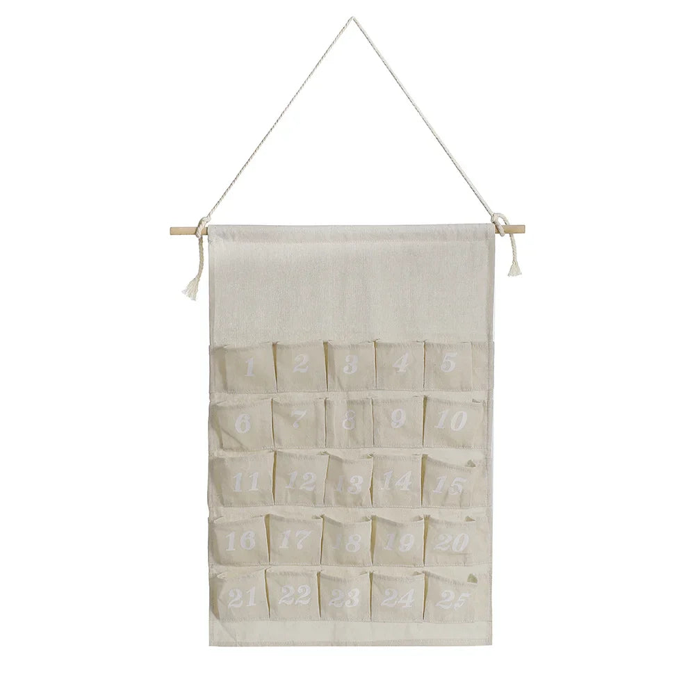 FestivityHome | Julekalender med 24 Lommer af Bomuld – Kan Personaliseres | Vanero