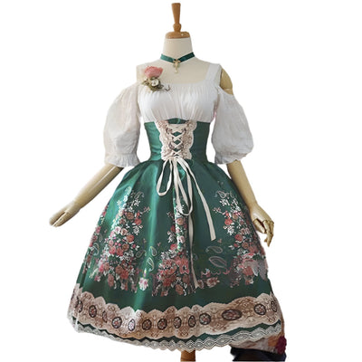 Agnes | Dirndlkjole Med Forklæde & Bluse Til Damer Oktoberfest & Fester | Vanero