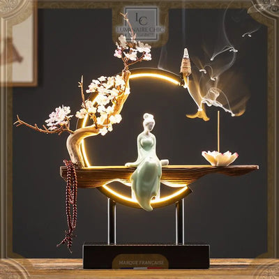 AncientGlow | Håndlavet Keramisk Lampe med Røgelse | Vanero