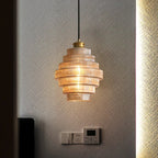 Flaskeformet Pendellampe Med Glasskærm | Loftlampe I Messing Kompatibel Med E27 Pærer | Justerbar Indendørs Belysning | Vanero