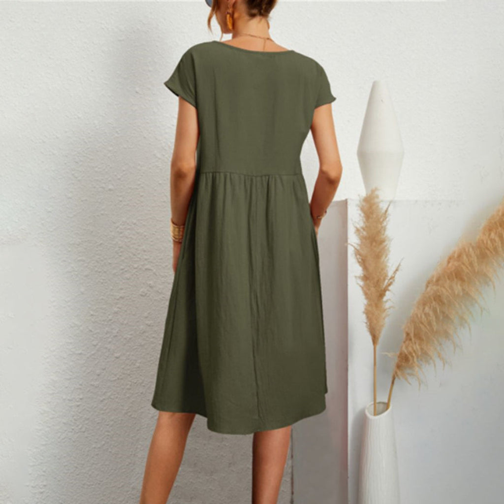 Damekjole Bomuld | Regular Fit Sommerkjole | Løs Pasform Design til Hverdagsbrug & Sommeraktiviteter | Vanero