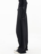 Dame Bukser Blandet Tekstilmateriale | Wide-Leg Pasform Bukser | Asymmetrisk Talje Til Arbejde & Formelle Anledninger | Vanero