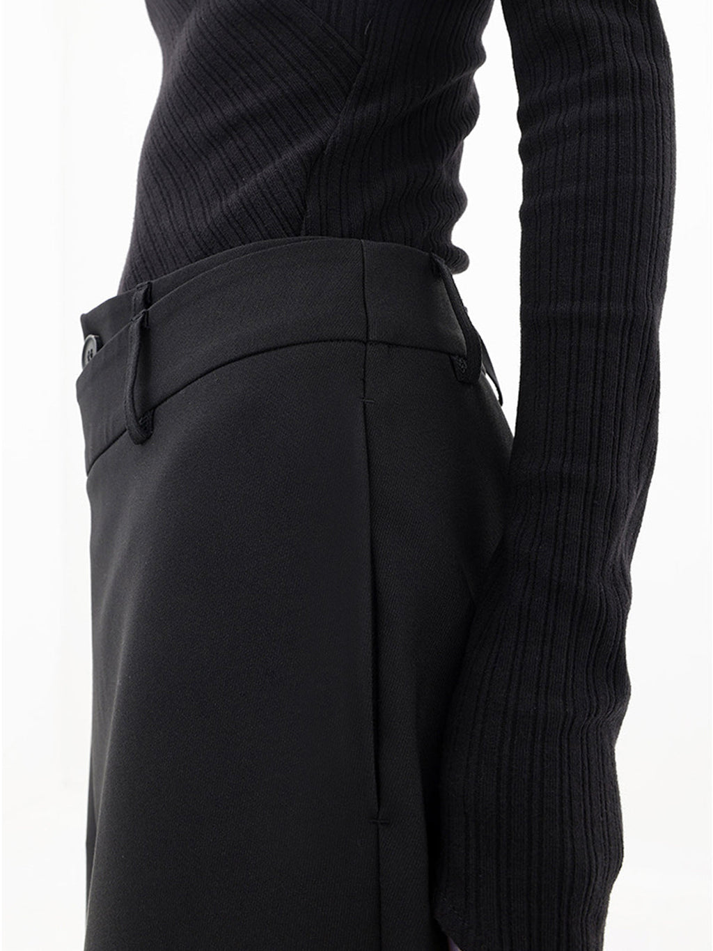 Dame Bukser Blandet Tekstilmateriale | Wide-Leg Pasform Bukser | Asymmetrisk Talje Til Arbejde & Formelle Anledninger | Vanero