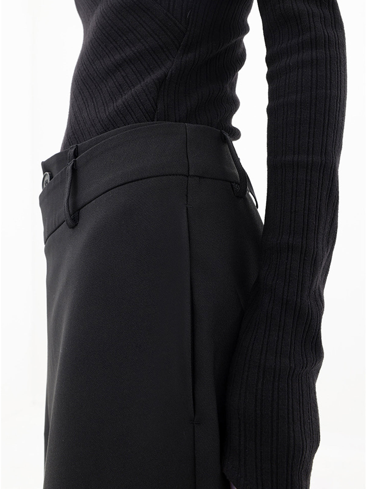 Dame Bukser Blandet Tekstilmateriale | Wide-Leg Pasform Bukser | Asymmetrisk Talje Til Arbejde & Formelle Anledninger | Vanero