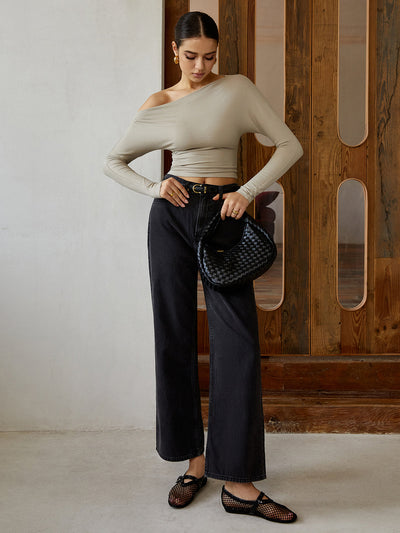 Bluse l med én skulder | Elegant & moderne stil l Vanero
