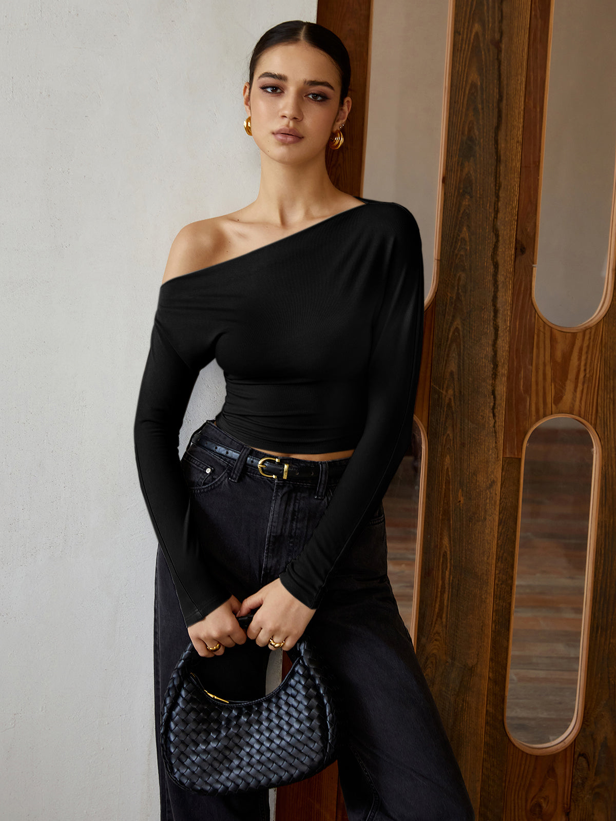 Bluse l med én skulder | Elegant & moderne stil l Vanero