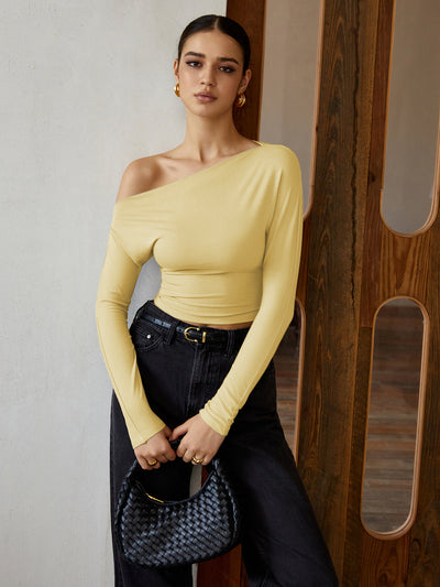 Bluse l med én skulder | Elegant & moderne stil l Vanero