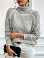 Amalie Akryl Polyesterblanding | Oversized Pasform Rullekravetrøje | Høj Turtleneck til Hverdagsbrug & Lag-På-Lag Styling | Vanero