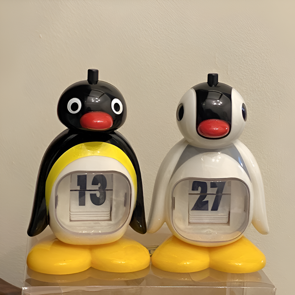 B/W Hue Penguin Kalender | Charmerende Borddekoration og Funktionel Dato Tracker | Vanero