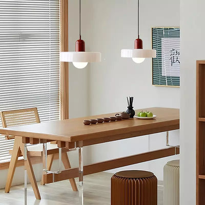 Bauhaus l Pendellampe af Farvet Glas l Vanero