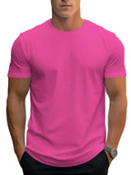 Herre T-Shirt Bomuld | Almindelig Pasform T-Shirt | Ensfarvet Design Til Hverdagsbrug | Vanero