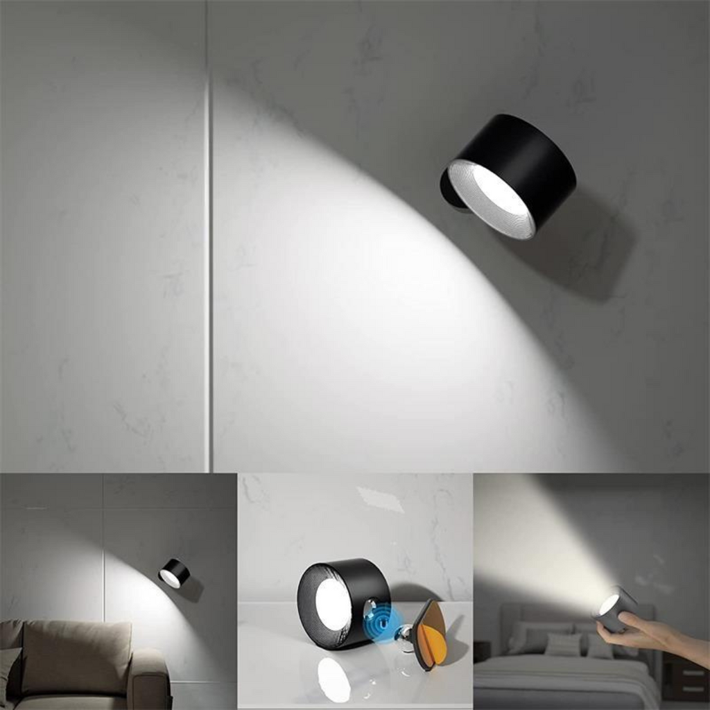 Væglampe | Genopladelig LED Belysning | Magnetisk Justerbart Design Indendørs Brug | Vanero
