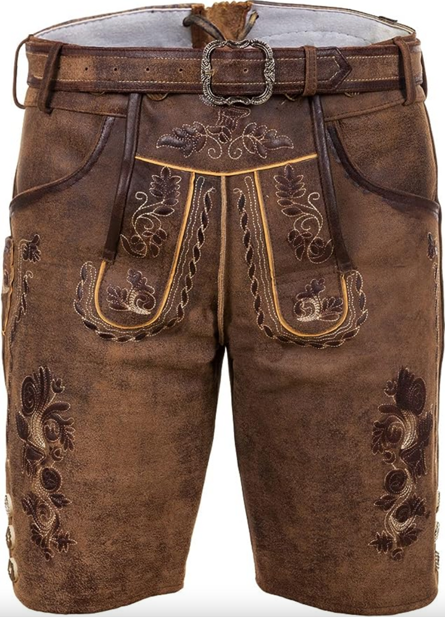 Herre Lederhosen Polyesterfiber | Traditionel Bayersk Stil Shorts | Oktoberfest Design Til Folkefester & Kulturelle Events | Vanero