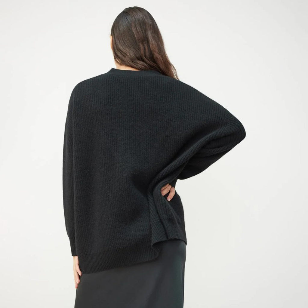 Dame Strikcardigan Strikmateriale | Løs Pasform Cardigan | Knaplukning Foran Til Hverdagsbrug & Lag-På-Lag Styling | Vanero