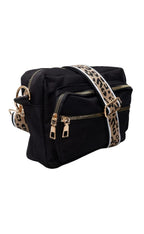 Taskee Vanda Crossbody Taske | Leoparddetalje Håndtaske | Justerbar Skulderrem med Struktureret Rum til Hverdag og Fest | Vanero