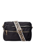 Taskee Vanda Crossbody Taske | Leoparddetalje Håndtaske | Justerbar Skulderrem med Struktureret Rum til Hverdag og Fest | Vanero