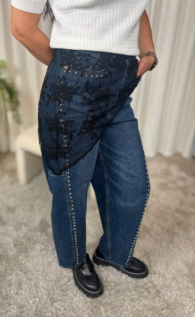 Black Colour Tørklæde - Miriana Traingle Lace | Black | Vanero