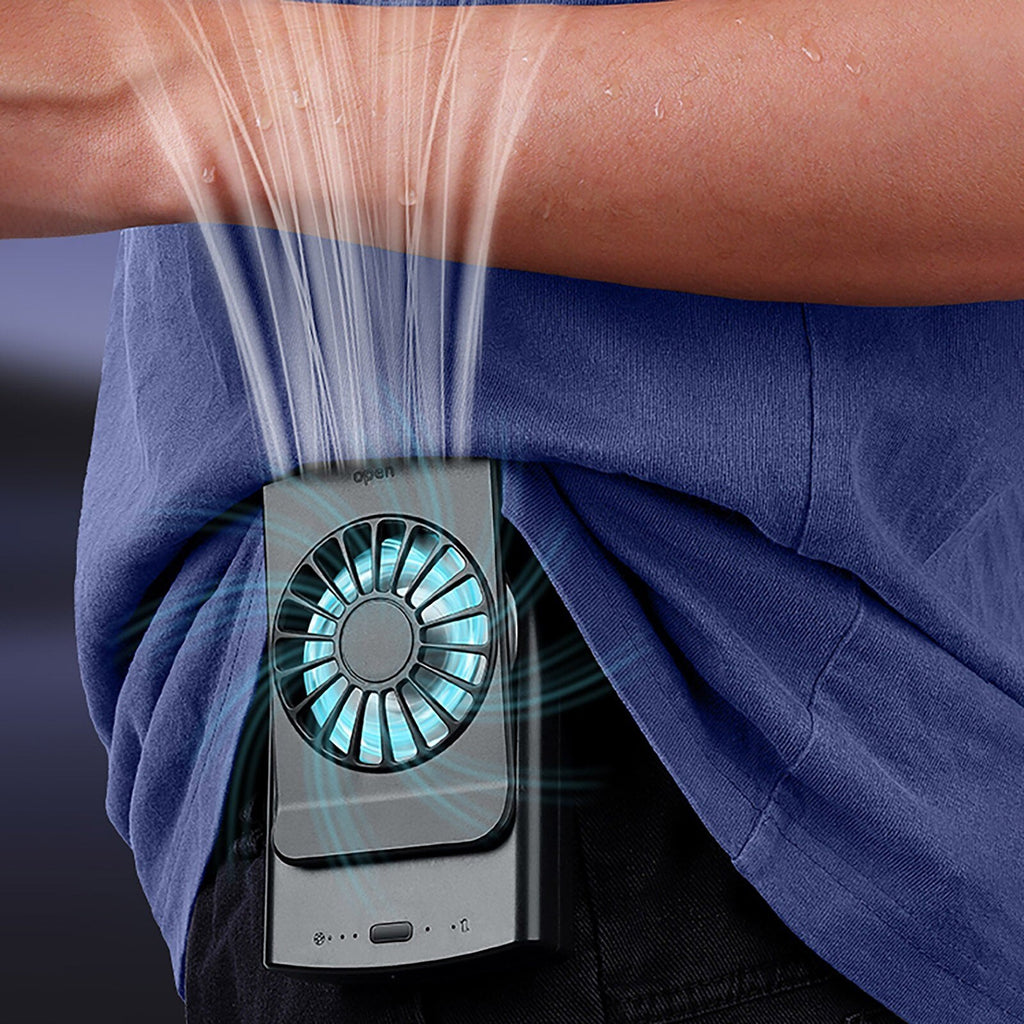 Bærbar Taljeventilator | Klingenløs ABS Ventilator Med Genopladeligt Batteri | Håndfri Udendørs Brug | Vanero
